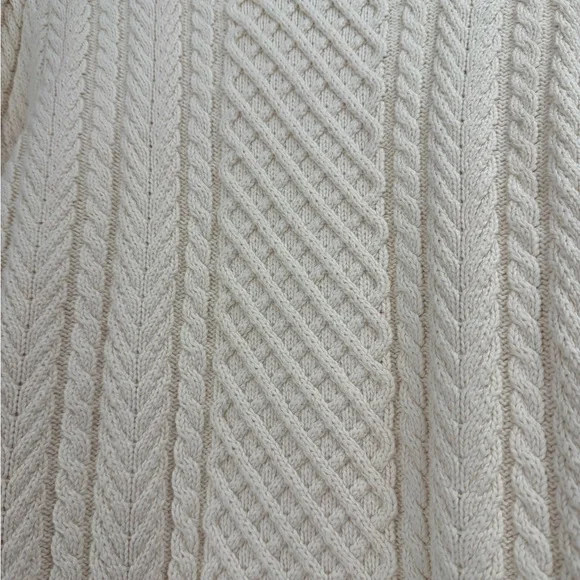 NWT J.Crew 100% Cotton Cable Knit Sweater Ivory Cream BS978 FA23 Pullover - Picture 7 of 10